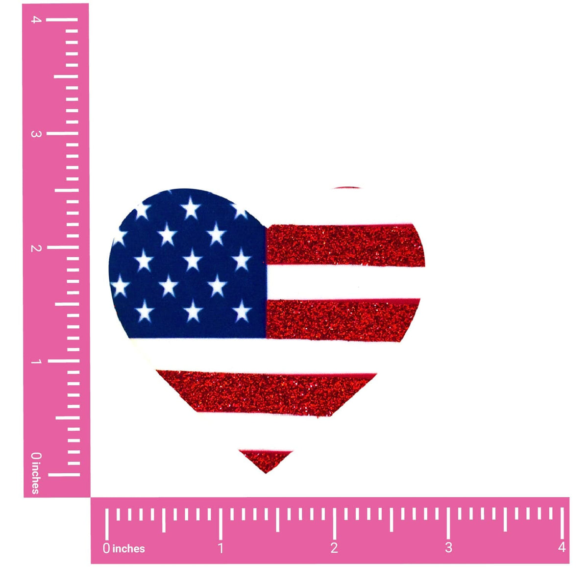 American Flag Glitter Heart Nipple Pasties shown on their own with a sparkling glitter finish