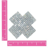 X Marks the Spot Crystal Jewel Reusable Silicone Nipple Cover Pasties