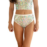 The Sparkling Diamond Iridescent Rhinestone High-Waisted Carnival Bottoms Up