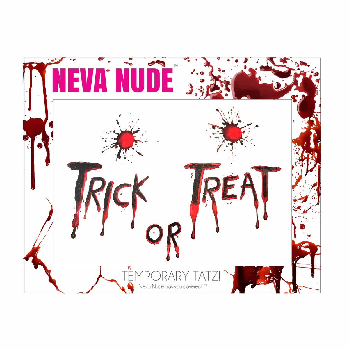 Red blood and scrape temporary tattoo shown as a fake cut for Halloween makeup
