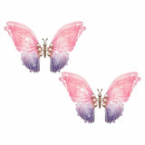 Floral Flair Winged Pink and Purple Large Butterfly Hair Clip 2 Pack
