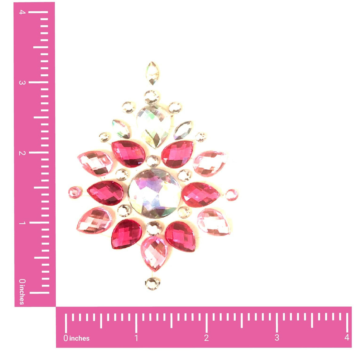 Sparkling pink and ruby rhinestone flower shaped nipple covers for date night