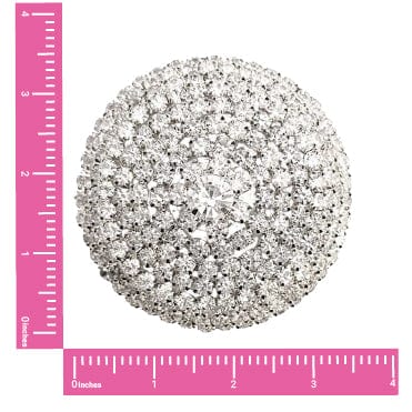 Front view of silver crystal cone jewel reusable silicone pasties with the full design visible