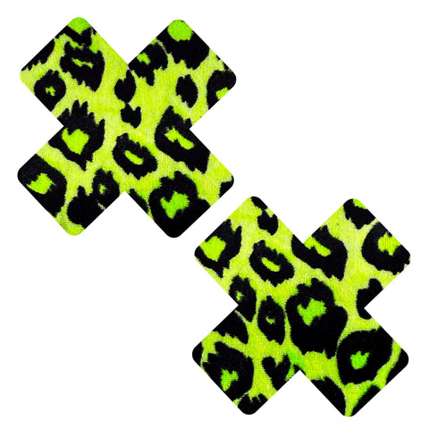 Toxic Cheater Neon Green Velvet X Nipple Cover Pasties