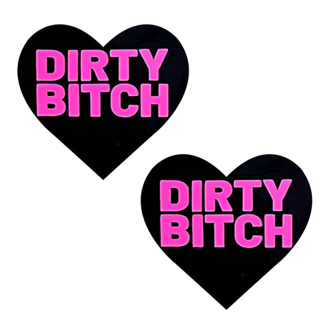 Pink Dirty Bitch Dom I Heart U Nipple Cover Pasties