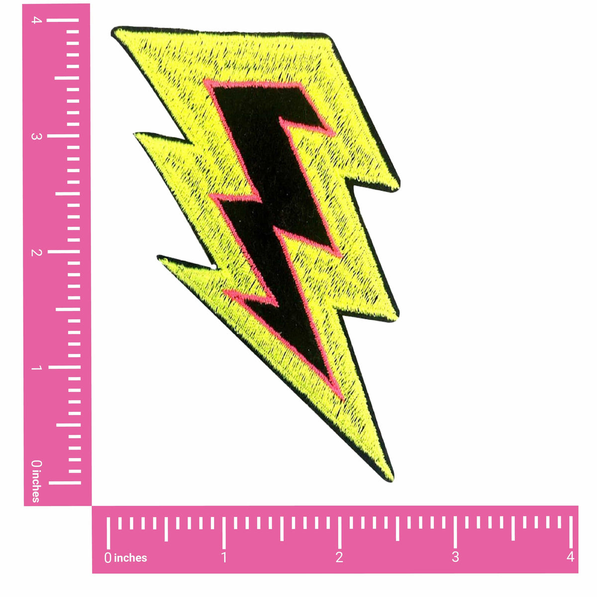 Neon yellow lightning bolt nipple pasties that pop under blacklight