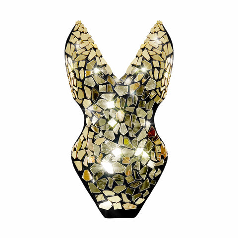 Golden Mirror Glam One Piece Bodysuit