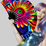 Neon Carnival Daisy Blacklight Folding Fan