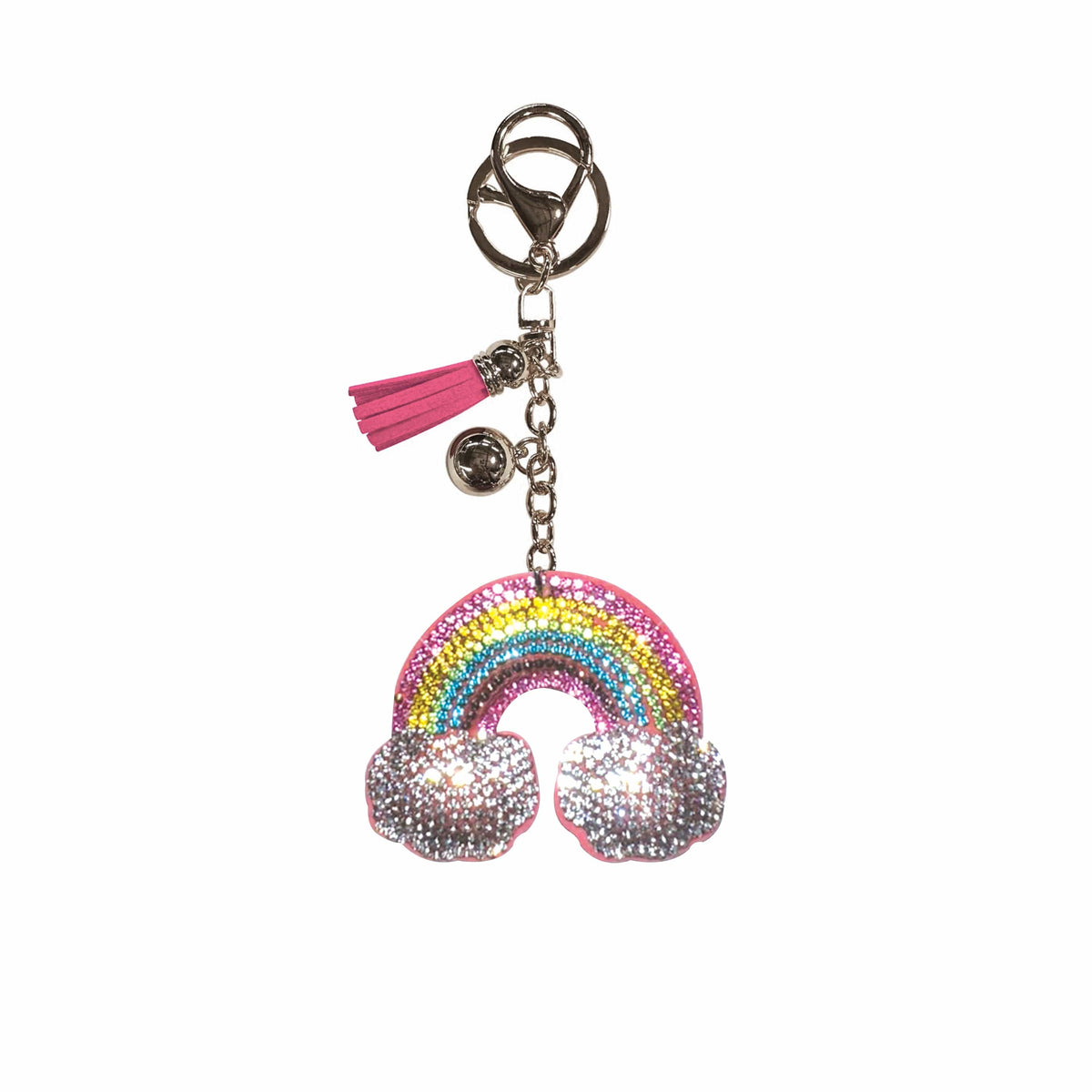 Radiant Rainbow Pink Crystal Sparkle Keycharm