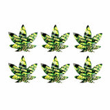 JurasSICK Park Green and Black UV Weed Leaf Small Body Stickers 6PK