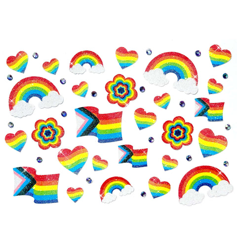 Loud and Proud Pride Glitter Body and Face Stickers