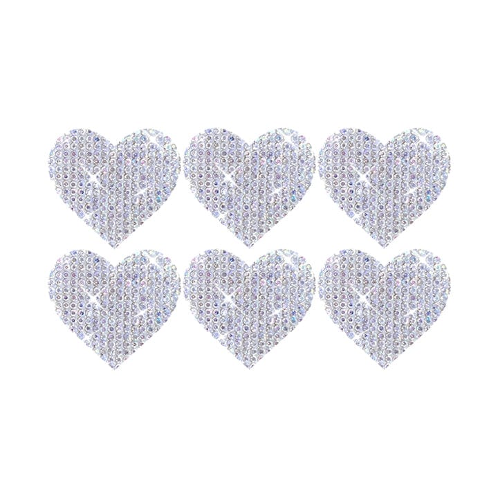 Standalone product shot of the iridescent crystal mini heart body stickers