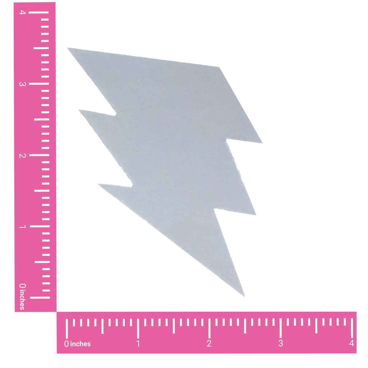 Gray Reflective Lightning Bolt Nipple Pasties shown on their own with a light reflecting surface