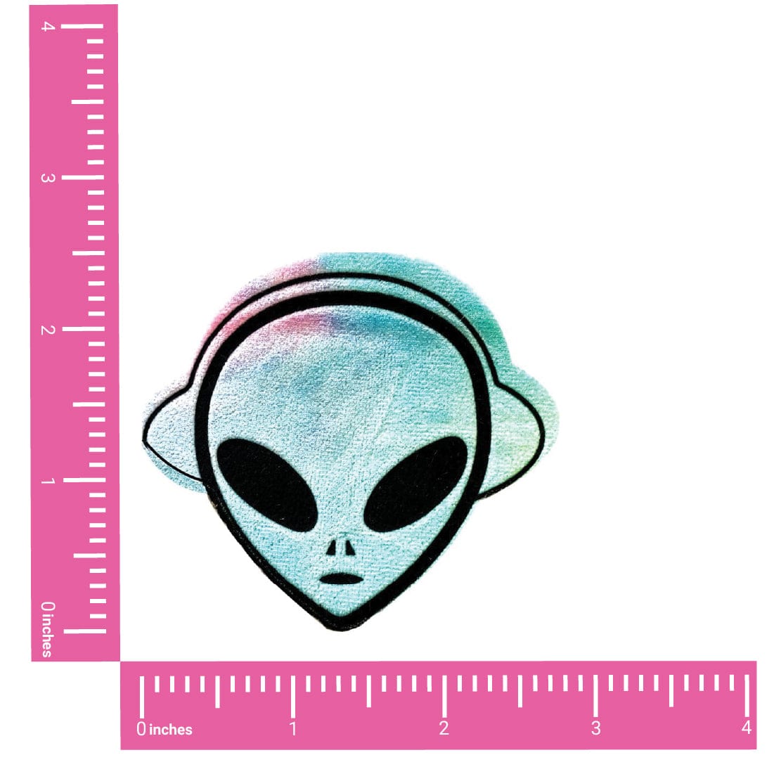 Rainbow sherbet velvet alien face nipple pasties, shown on their own