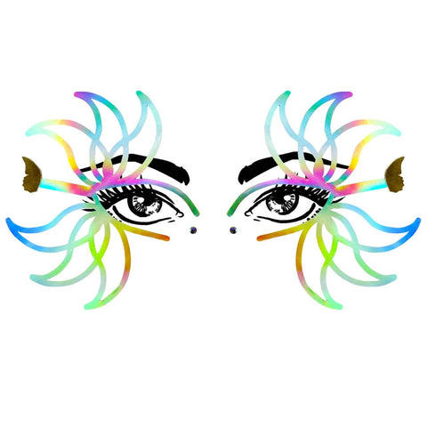 image showing Rainbow Petal Glow Holographic Face Sticker