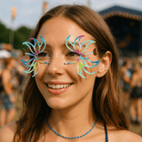 Rainbow Petal Glow Holographic Face Sticker