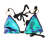 Ariel Green & Black Sequin Bikini, Bikini - NevaNude