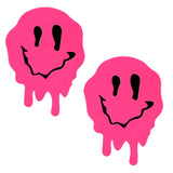 Strawberry Fruitella Neon Blacklight Pink Melty Face Nipple Cover Pasties