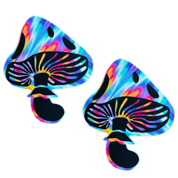 Aztec Rave Mutlicolor Blacklight Toadstool Nipple Covers