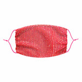 Edge of Glorie Hot Neon Pink Crystal Mesh Jewel Face Mask With Adjustable Loops