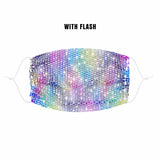 Just Danz Crystal Mesh Jewel Face Mask With Adjustable Loops
