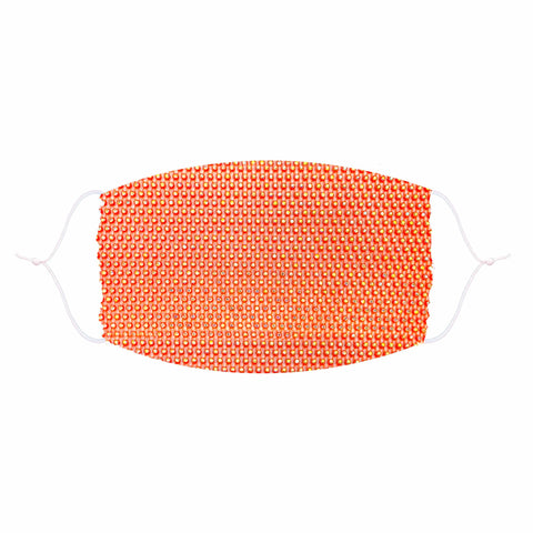 Hey Gurl Neon Orange Crystal Mesh Jewel Face Mask With Adjustable Loops