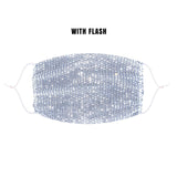 Diamond Hart White Crystal Mesh Jewel Face Mask With Adjustable Loops