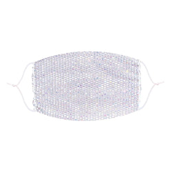 Diamond Hart White Crystal Mesh Jewel Face Mask With Adjustable Loops