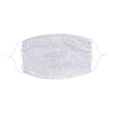 Diamond Hart White Crystal Mesh Jewel Face Mask With Adjustable Loops