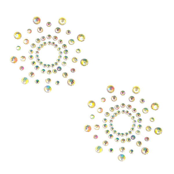 Iridescent White Beamz Crystal Jewel Nipztix Pasties