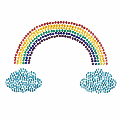 Born This Way Rainbow Pride Crystal Jewel Nipple Sticker Crop Top