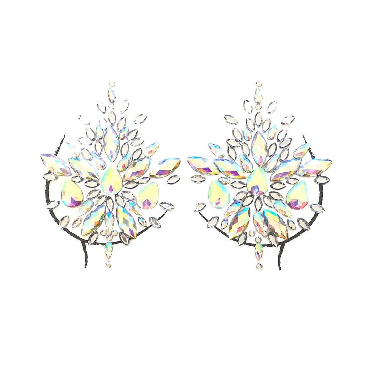 Front view of icy glitter and snowflake sticker top bundle with the full design visible