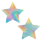 Nitro Gun Metal Grey Holographic Starry Night Nipple Cover Pasties