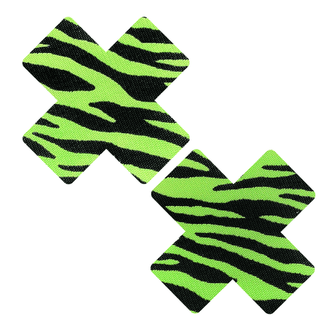Rad Zeebs Neon Green Blacklight X Factor Nipple Cover Pasties