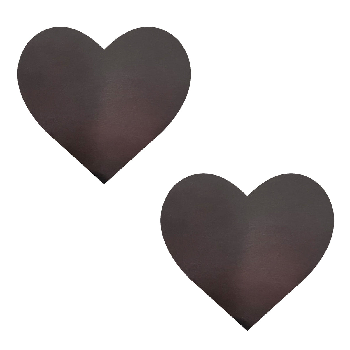 Standalone product shot of the black neon green heat reactive heart nipple pasties