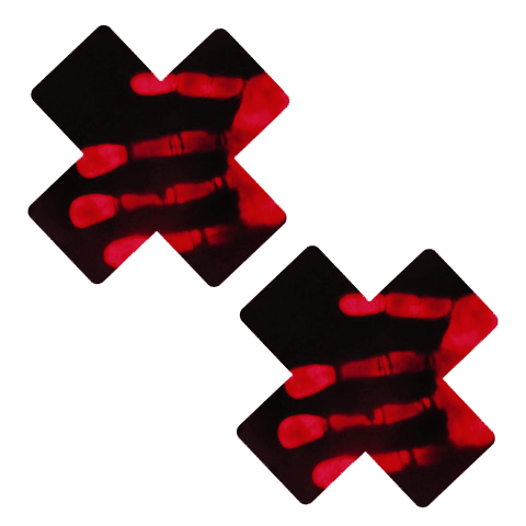 Red Purgatory Temperature Reactive X Factor Nipple Cover Pasties