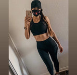 MEOW-ZA Neon Pink & Black Blacklight Face Mask