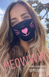 MEOW-ZA Neon Pink & Black Blacklight Face Mask