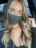 Darth Shineious Black Crystal Face Mask With Adjustable Loops