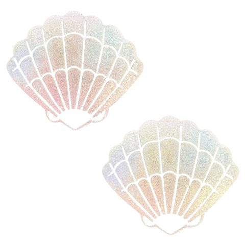 Care Bare Stare Holographic Mermaid Shell Nipple Cover Pasties