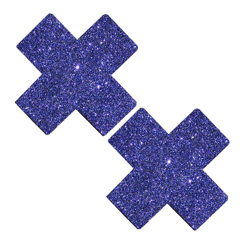 Purple glitter X nipple pasties, Neva Nude
