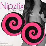 Neon Pink Starburst Blacklight Spiral Nipple Cover Pasties