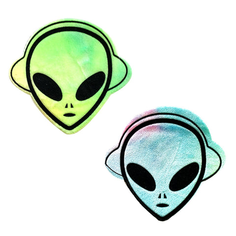Kanye The Alien Super Rainbow Sherbet Velvet UV Nipztix Pasties, Rave Nipple Pasties - NevaNude