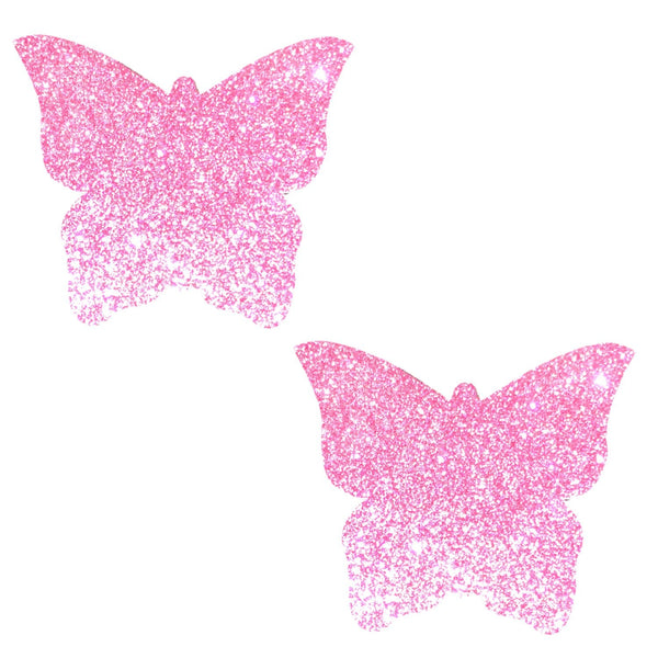Sparkle Pony Pink Glitter Butterfly Nipple Cover Pasties