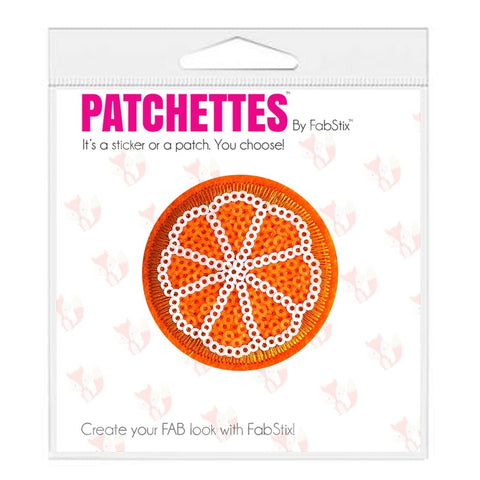 Orange iron on patch and sticker, FabStix