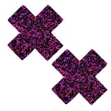 Purple X nipple pasties, Neva Nude
