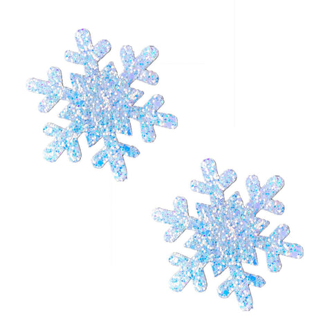 white glitter snowflake nipple pasties, Neva Nude