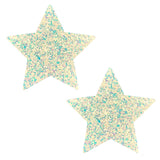 white glitter rave pasties, Neva Nude