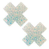 white glitter pasties, Neva Nude