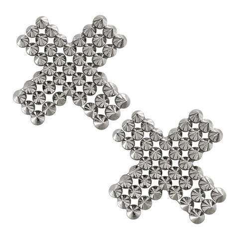 SubZero Silver Stud X Nipple Cover Pasties